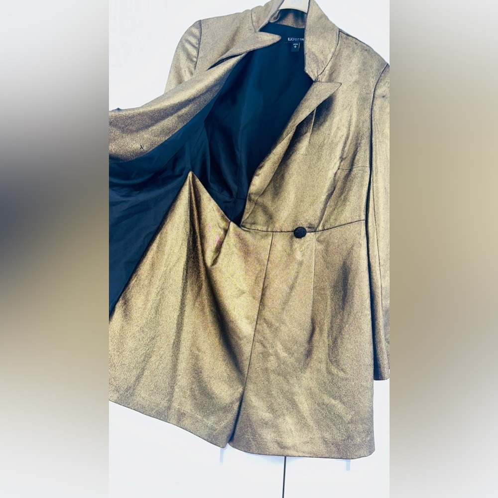 Express gold double breasted blazer romper $40 OBO - Picture 2 of 3